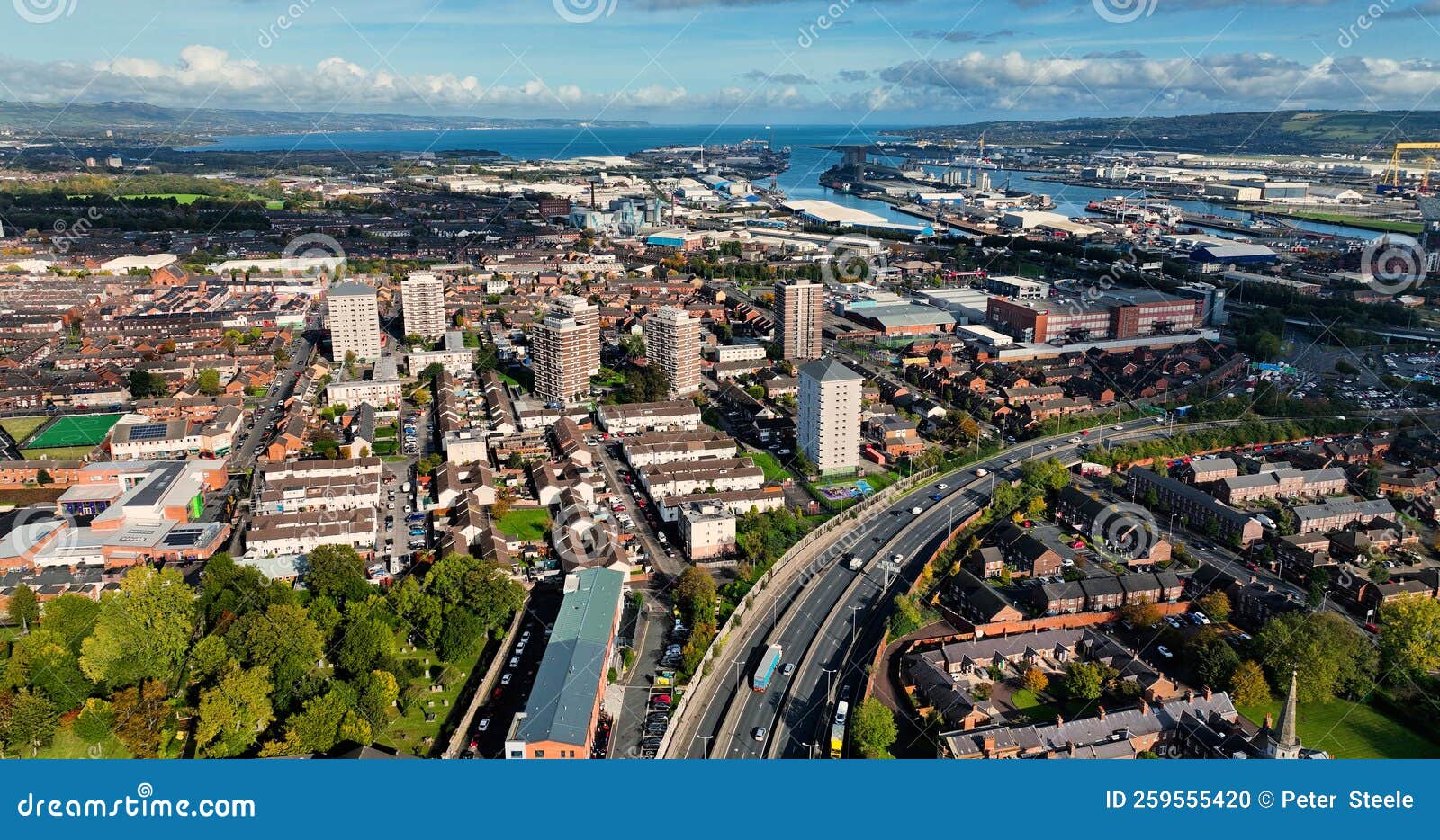 aerial photo of the divis high rise flats belfast northern ireland