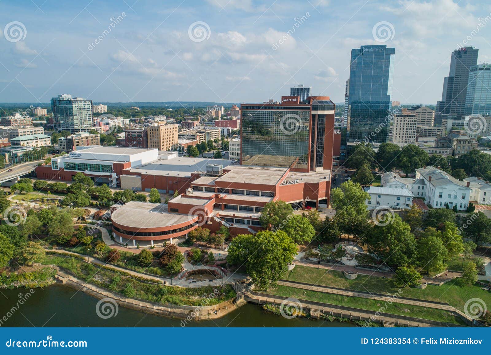 aerial photo little rock arkansas statehouse convention center