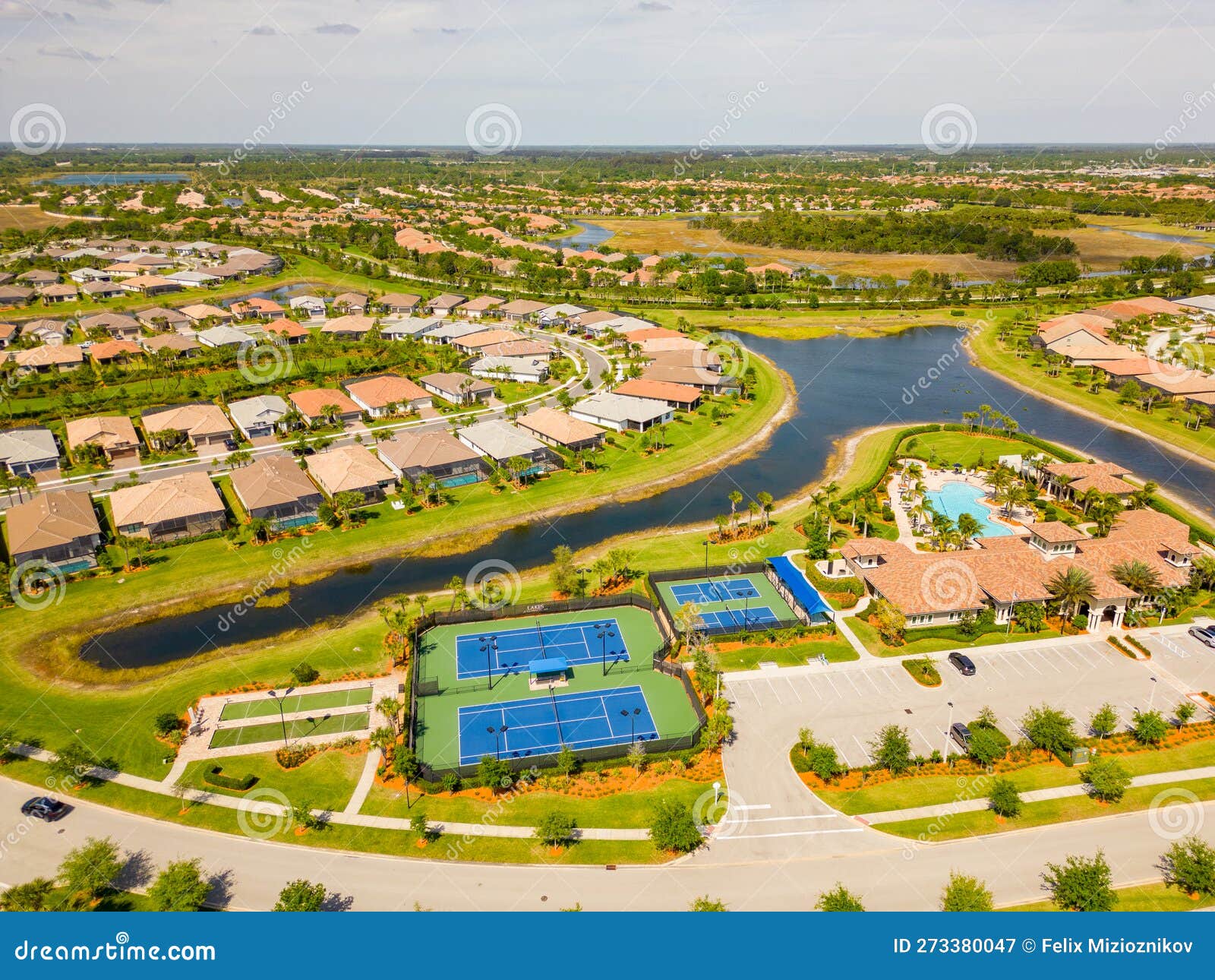aerial photo neighborhoods in vero beach florida usa with amenities