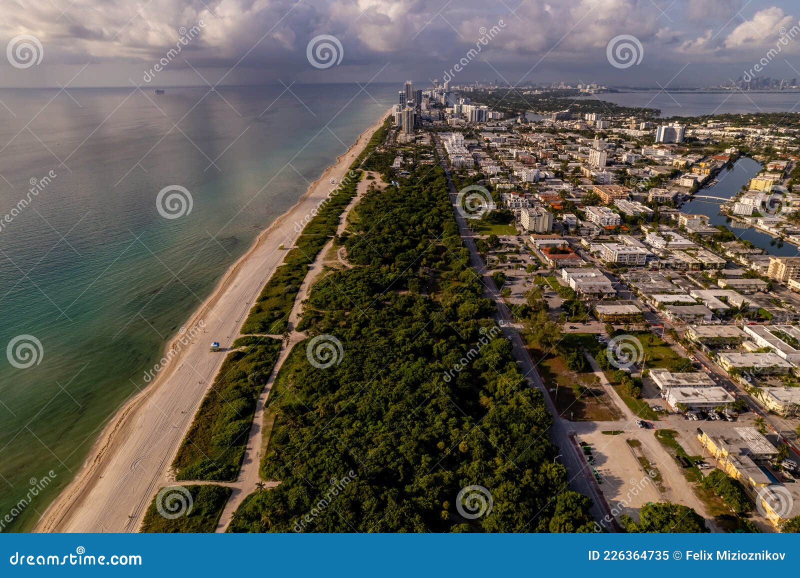 aerial photo of the north beach oceanside park miami fl usa