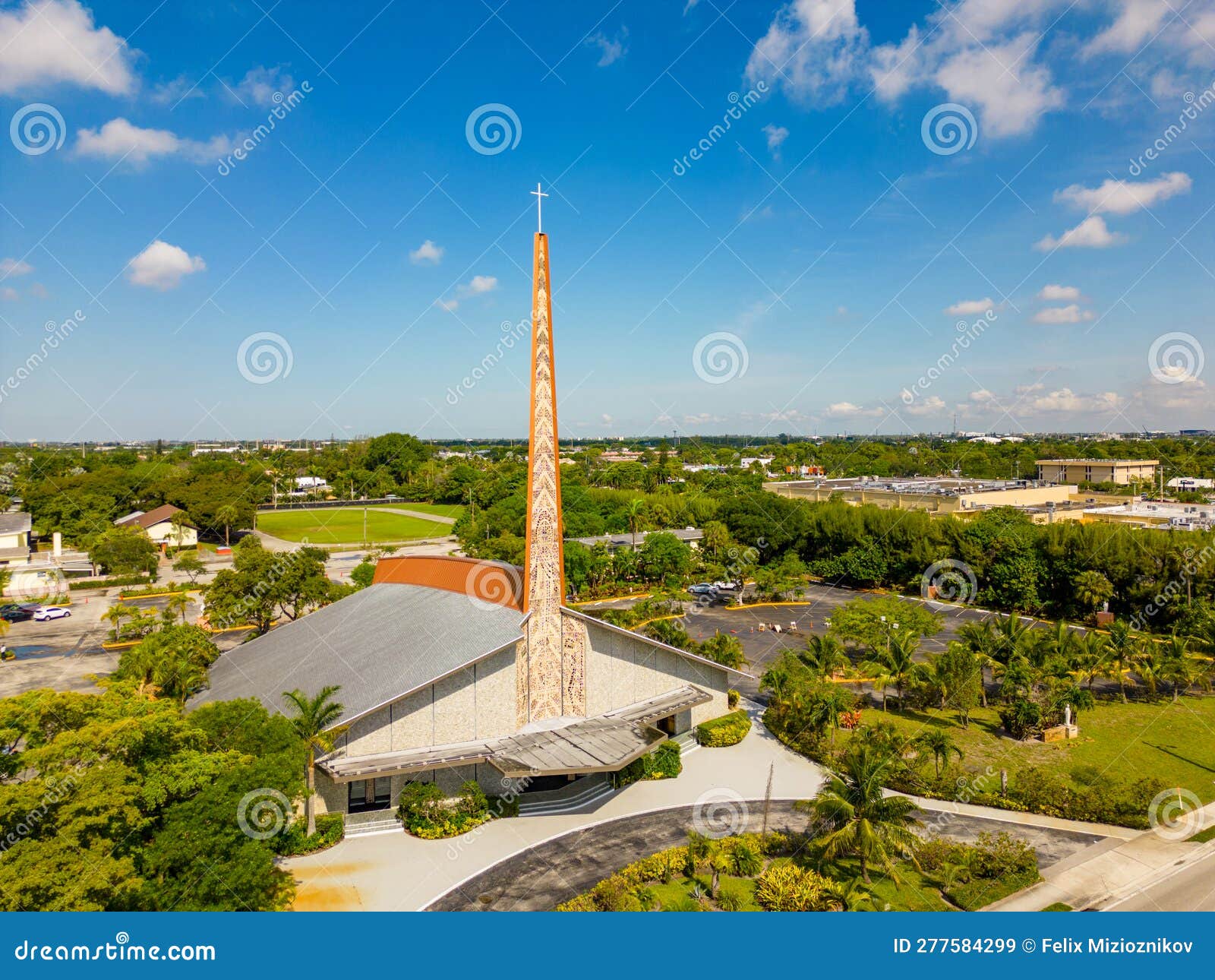 Aerial Photo St Clements Catholic Church Wilton Manors FL Stock Image ...