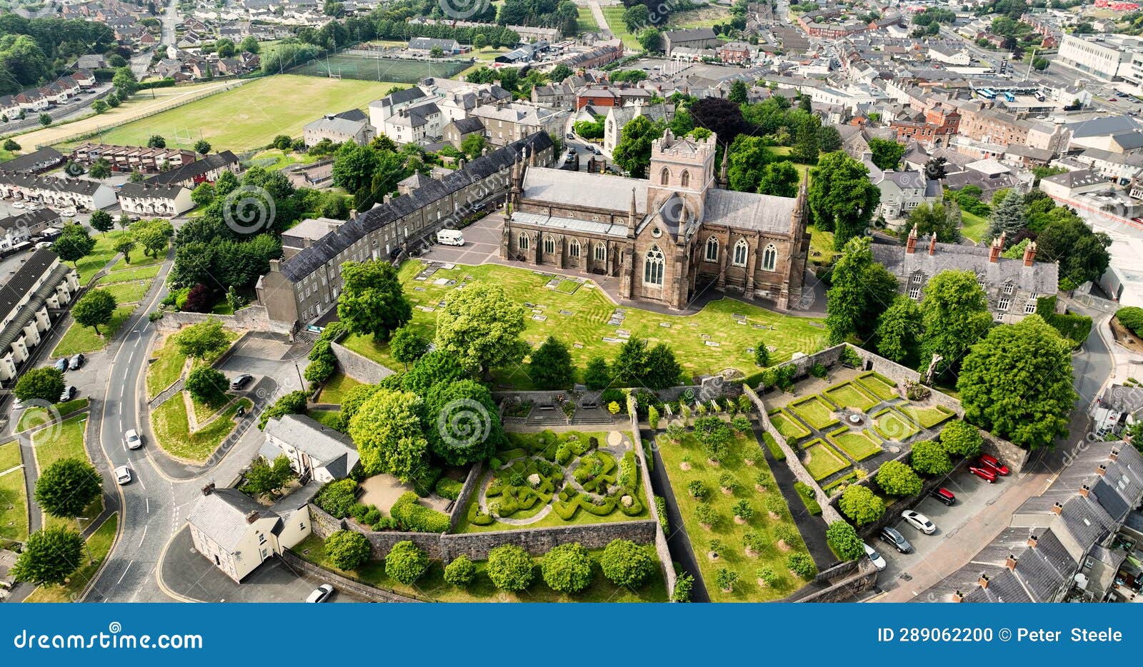 aerial photo of st patrick's cathedral church of ireland armagh city co armagh northern ireland