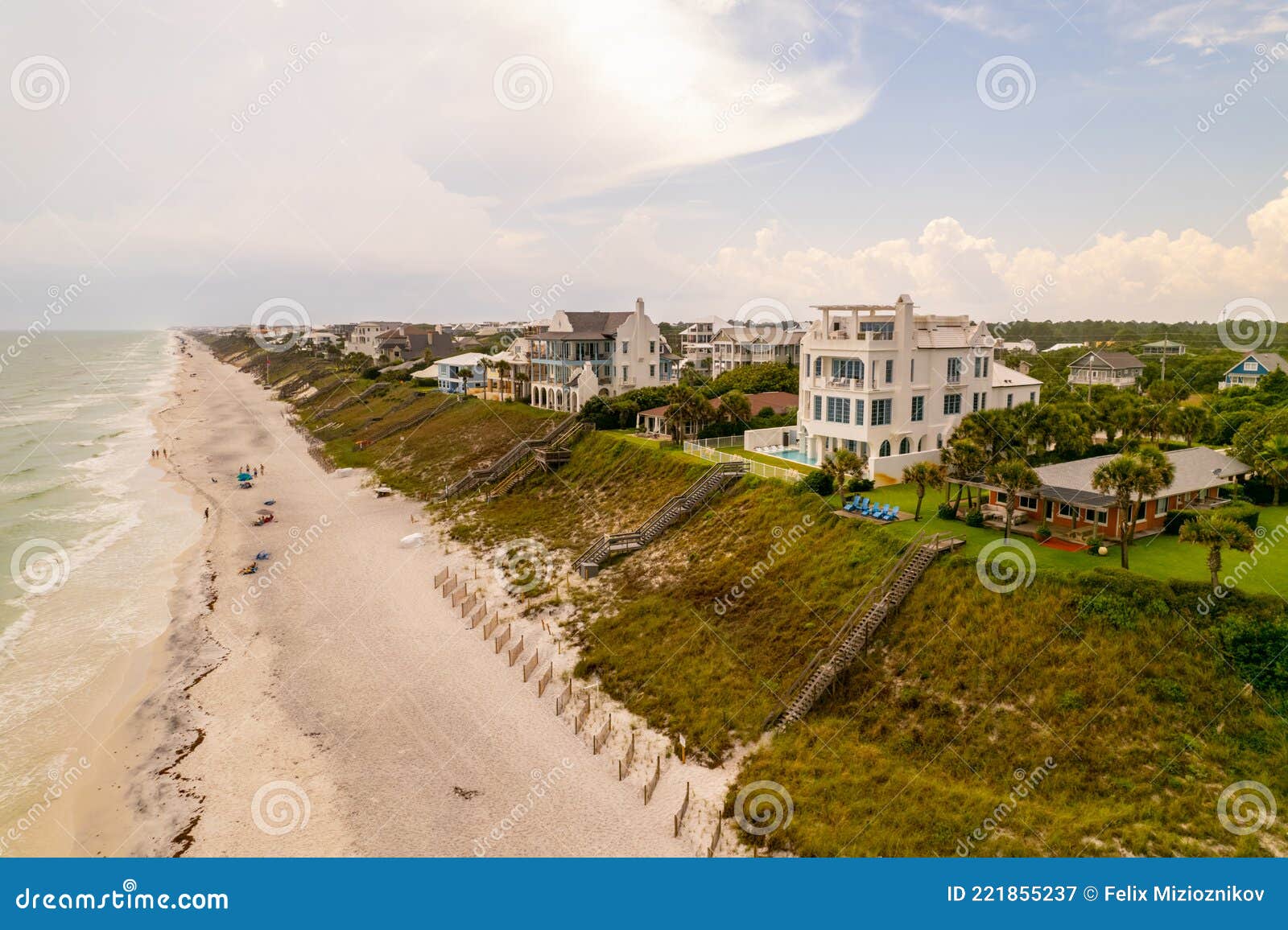 aerial photo upscale homes seaside santa rosa beach fl usa