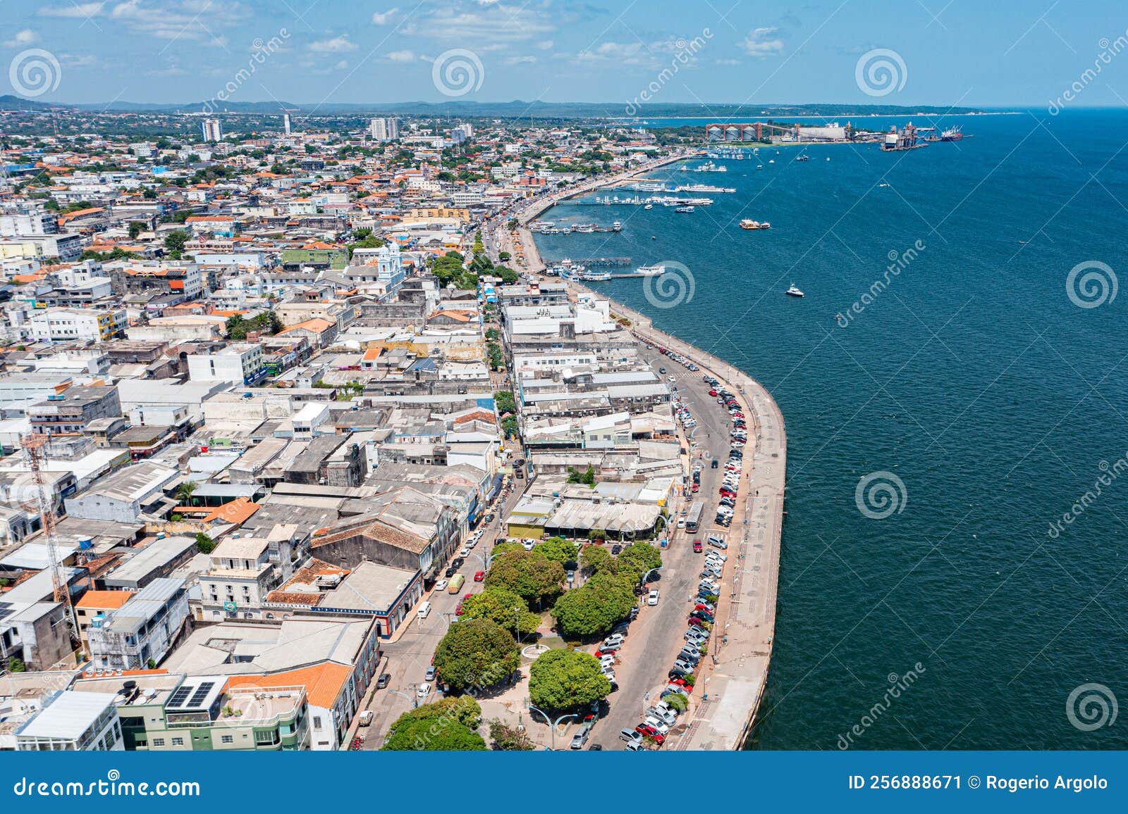 aerial photo of the waterfront of the city of santarÃÂ©m on the tapajÃÂ³s river, parÃÂ¡, brazil.