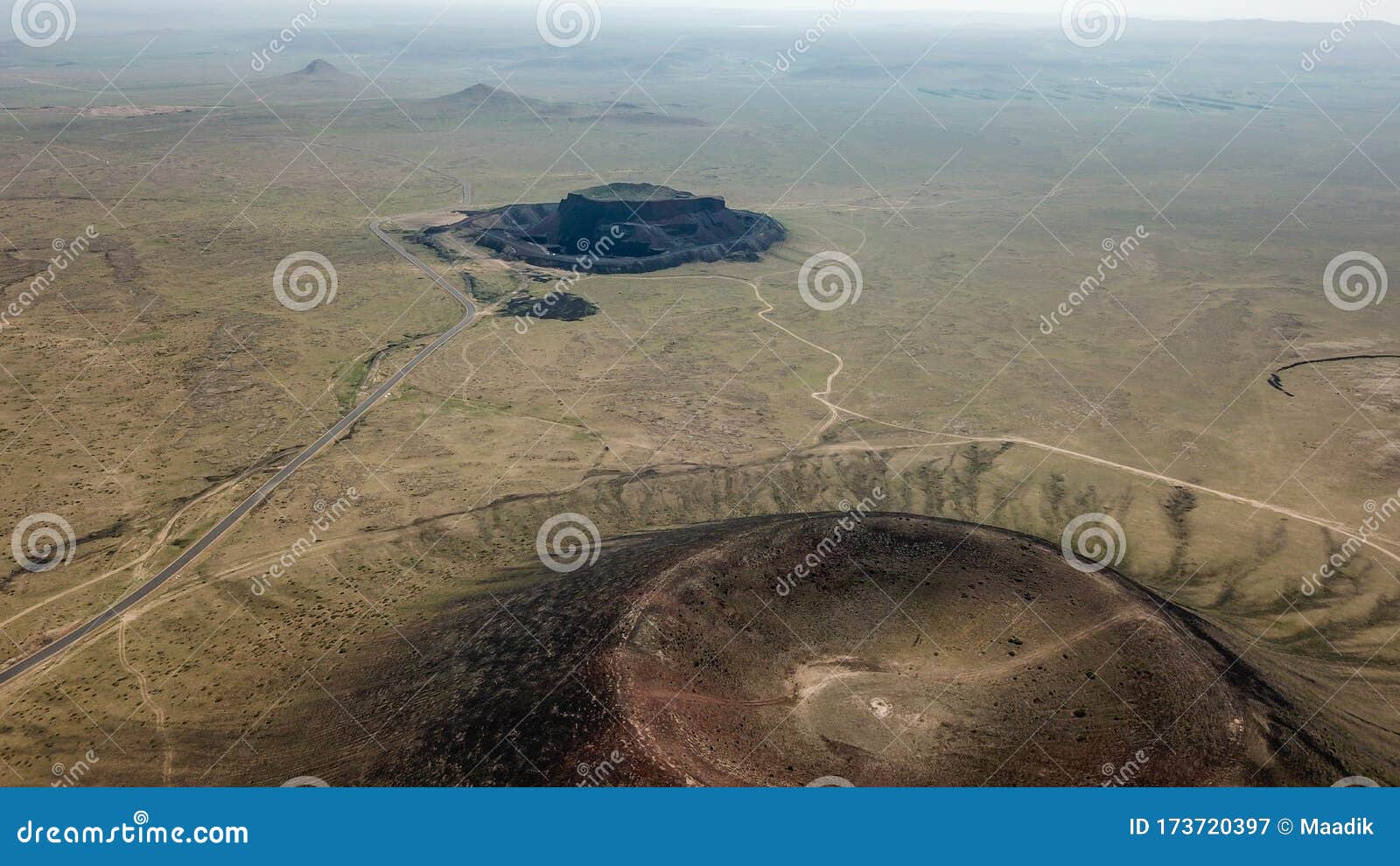 aerial photography of natural scenery of ulan hada volcano group chahar volcano group in inner mongolia, china