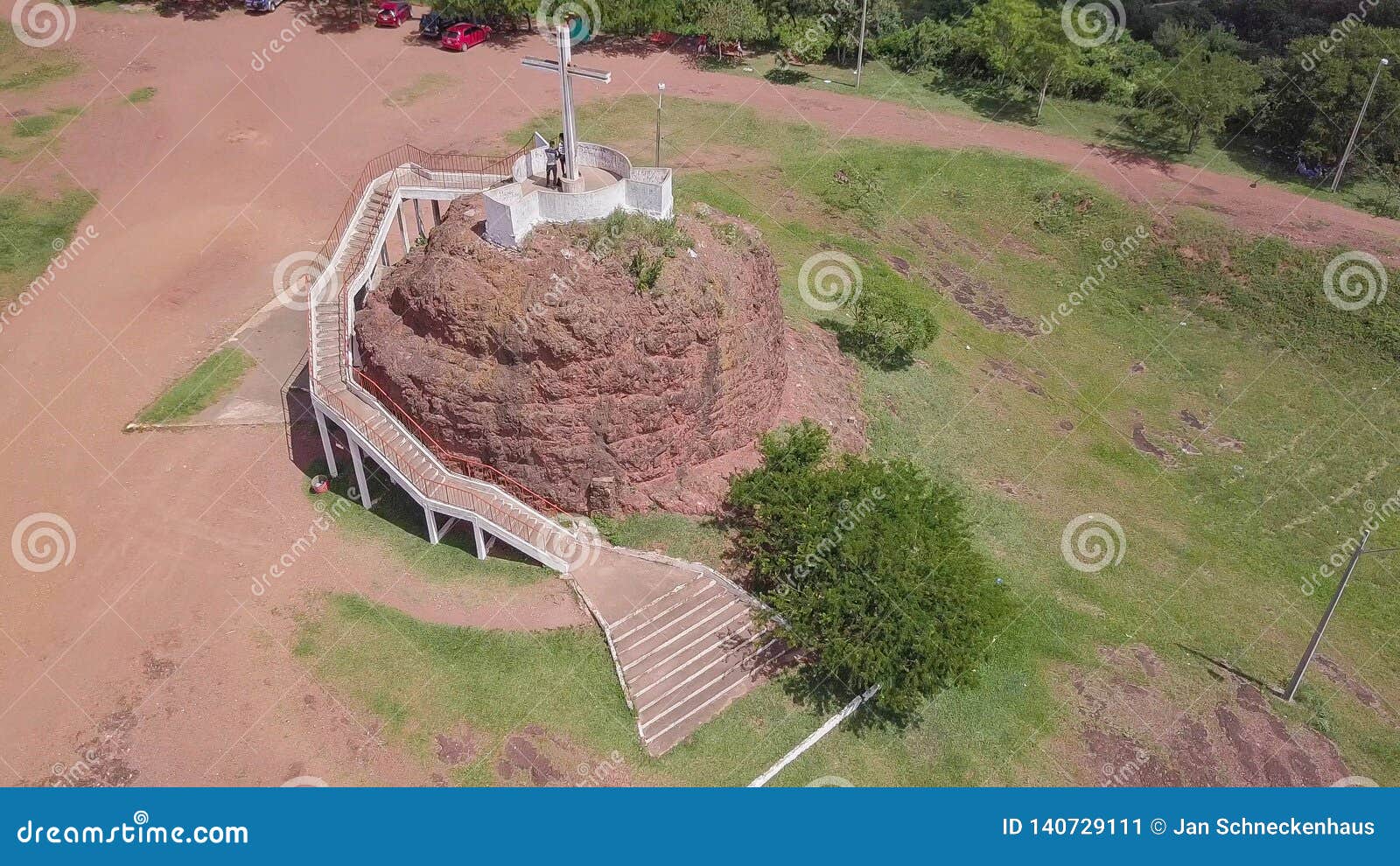 aerial photography from the observation deck at cerro pero in paraguay.