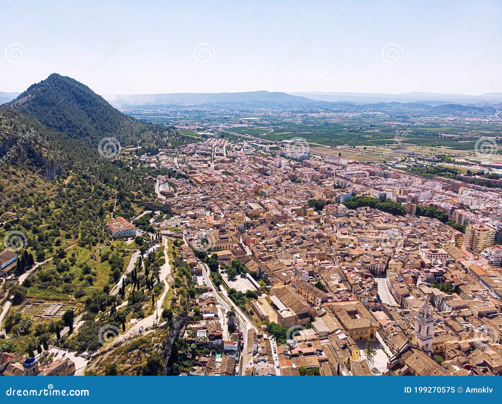 aerial photography xativa townscape. spain