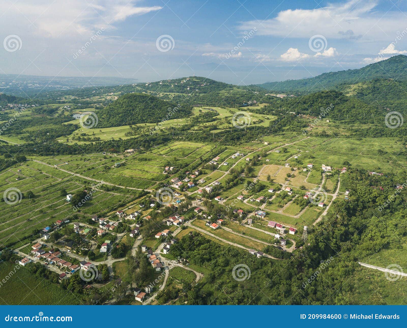 aerial of a residential development at the foothills of mount makiling. a relatively uncrowded subdivision in santo tomas batangas
