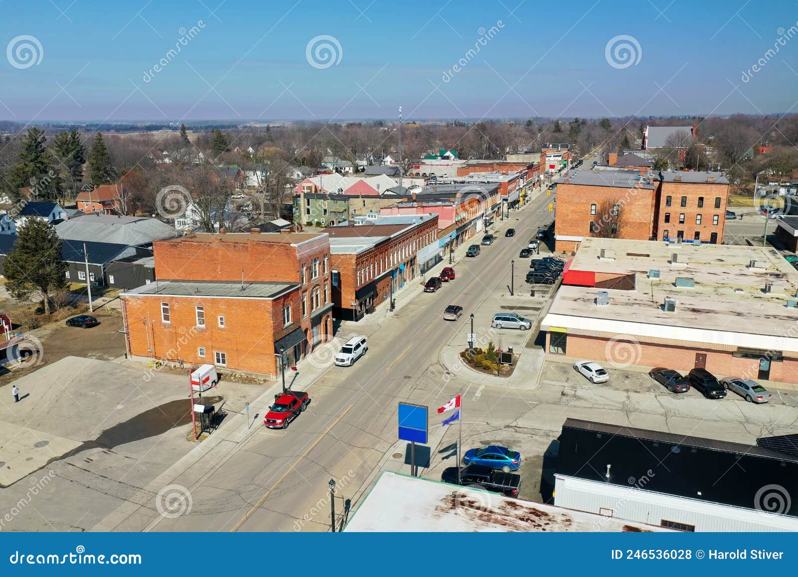 Aerial of Ridgetown, Ontario, Canada Stock Photo Image of city