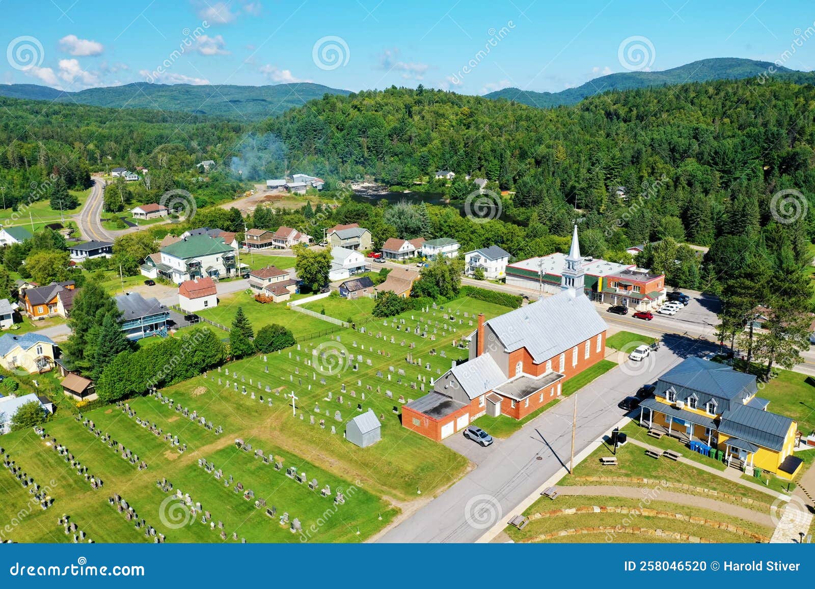 Aerial of Saint Come, Quebec, Canada Stock Photo Image of