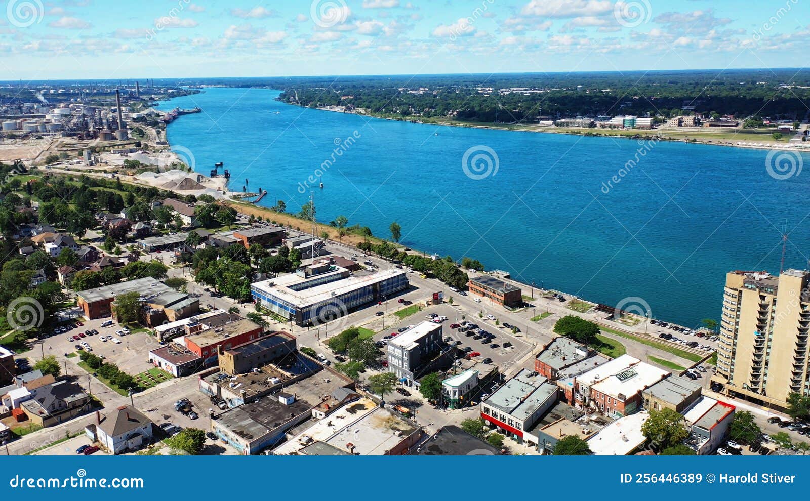 Aerial Scene of Sarnia, Ontario, Canada Stock Image Image of drone, architecture 256446389