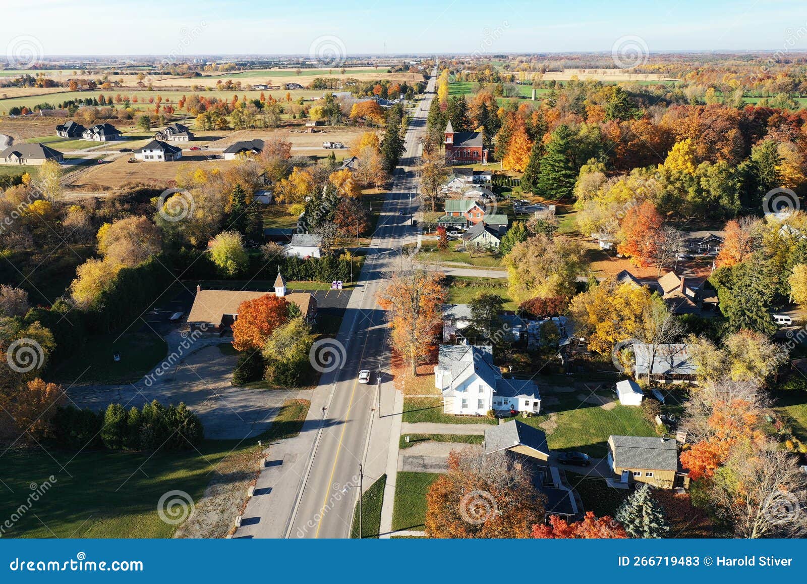 Aerial Scene of Scotland, Ontario, Canada in Fall Stock Image Image of autumn, estate 266719483