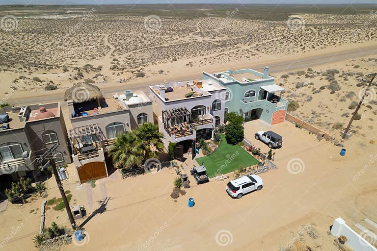Aerial Shot of the Assorted Colorful Houses on Las Conchas Beachfront