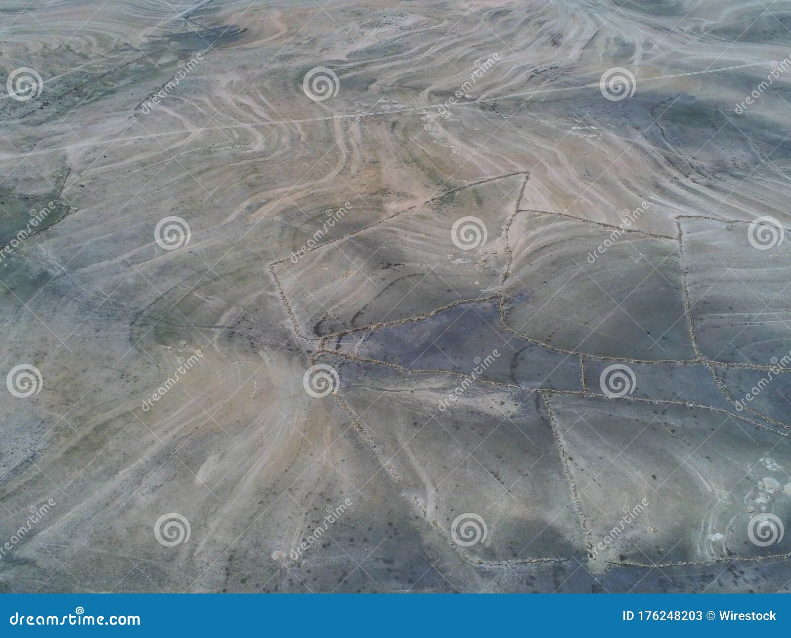 aerial shot of empty fields in salamanca, spain