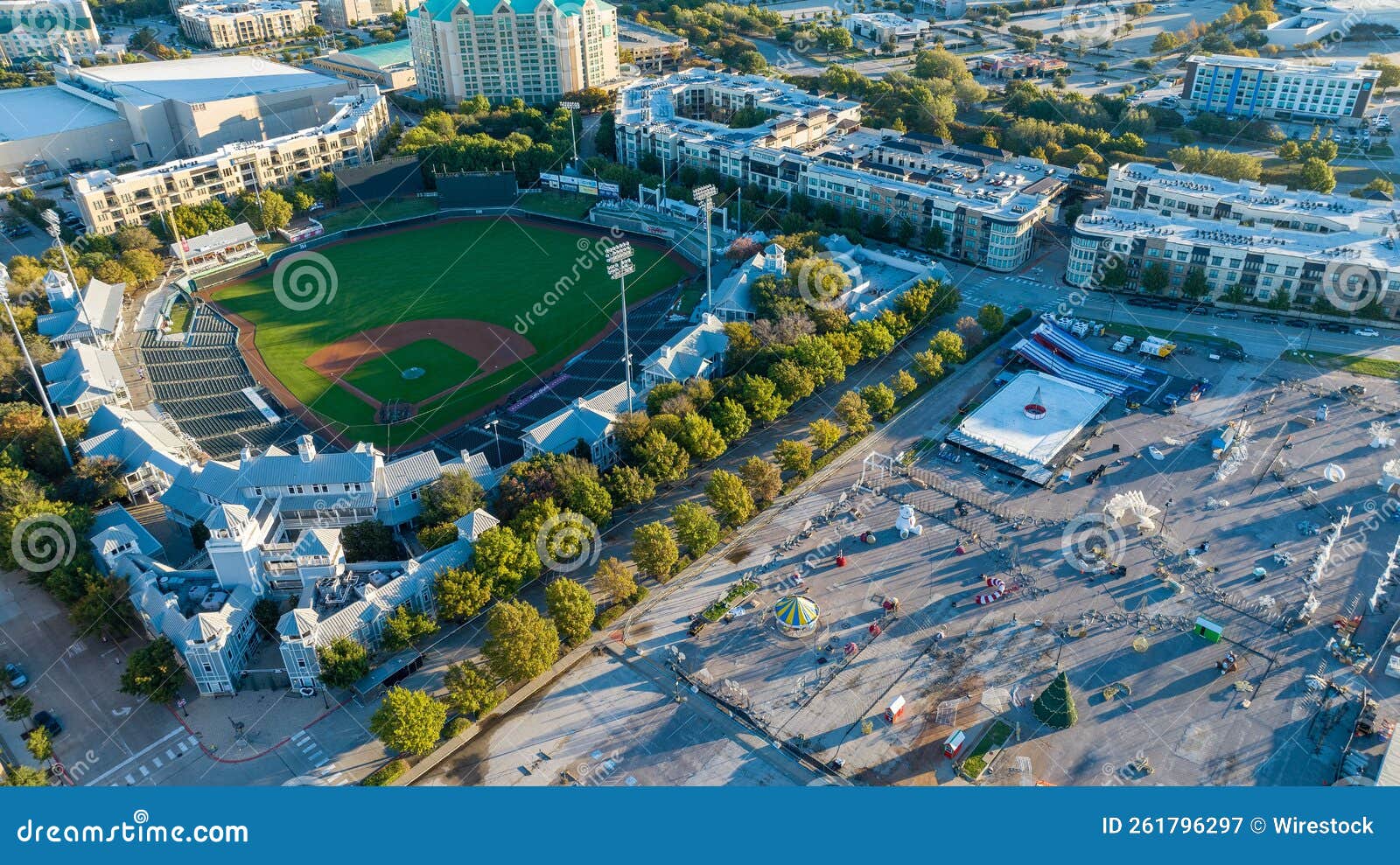 Aerial Shot of Frisco Roughriders Minor League Baseball Stadium, USA