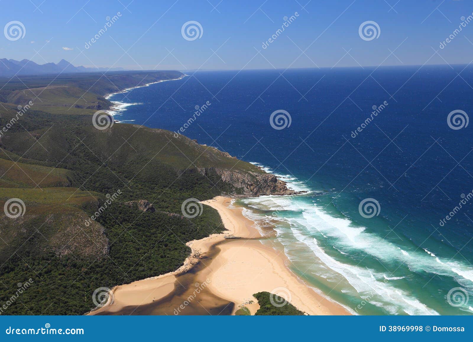 aerial shot of natures valley in the garden route