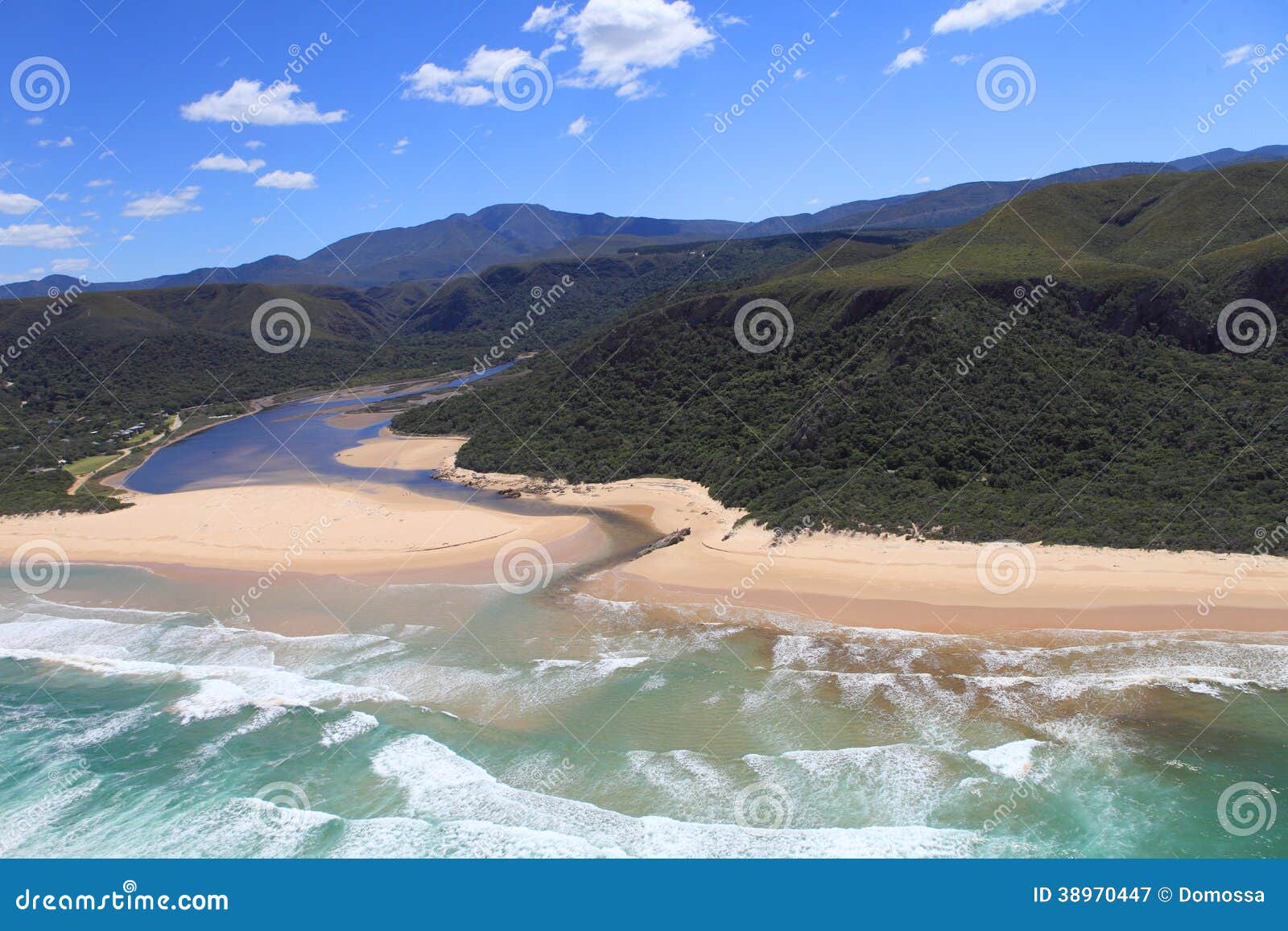 aerial shot of natures valley in the garden route