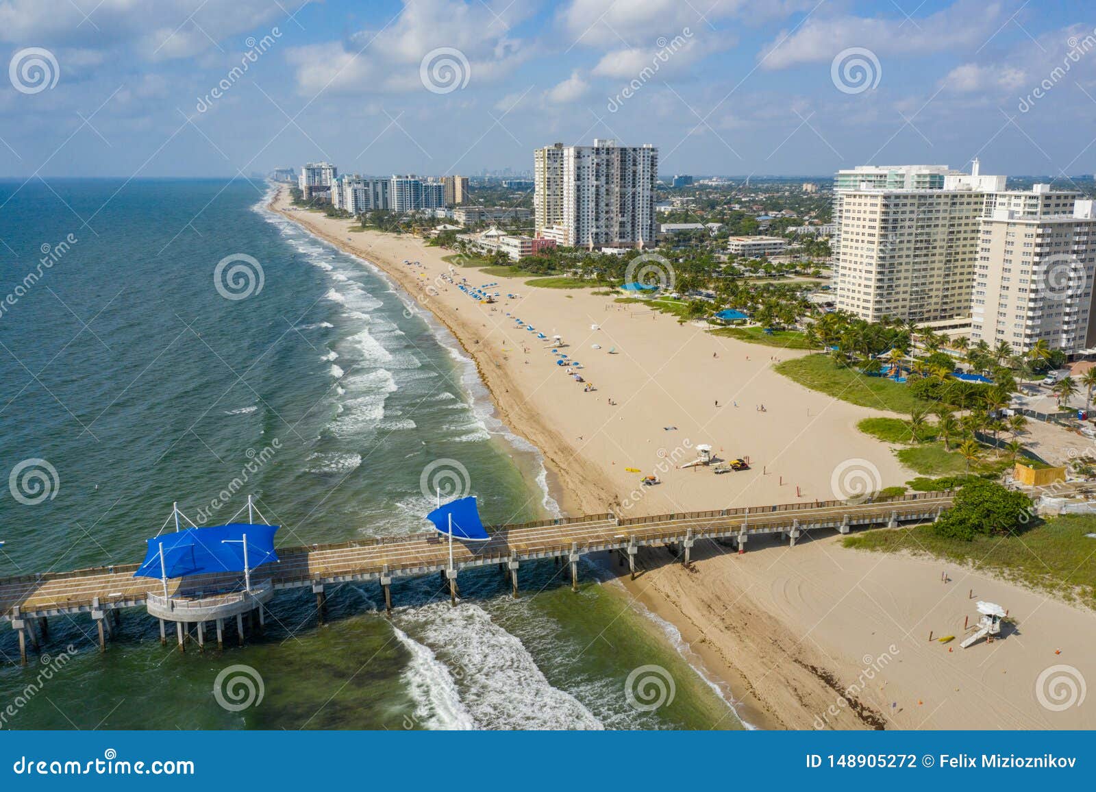 aerial shot of pompano beach for post card