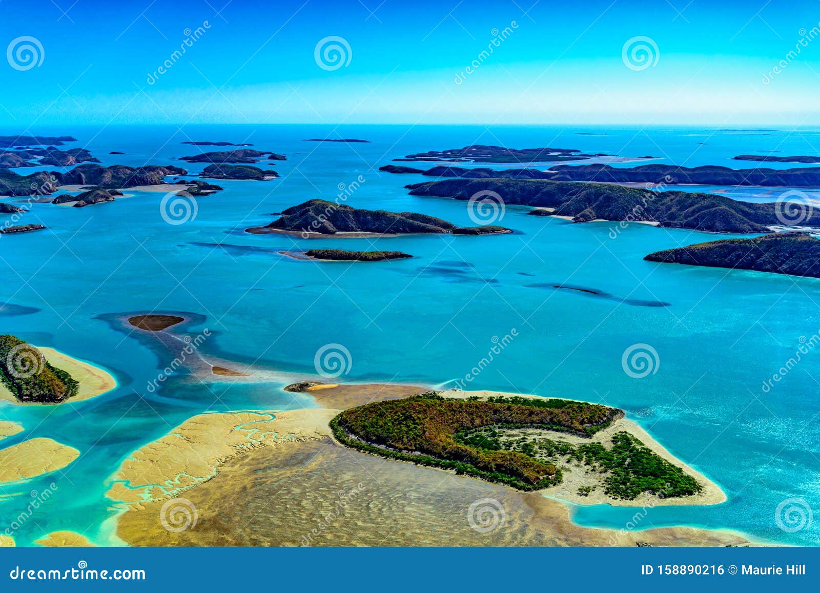 aerial: buccaneer archipeligo of islands in the kimberleys