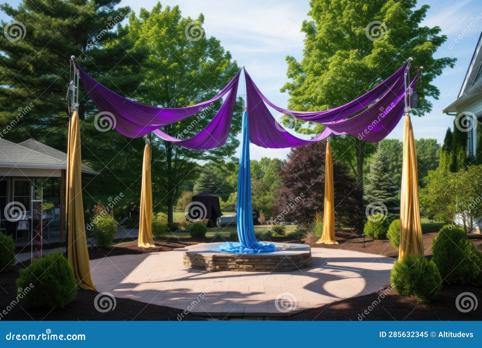 Aerial Silks Setup in an Outdoor Setting Stock Image Image of fabric