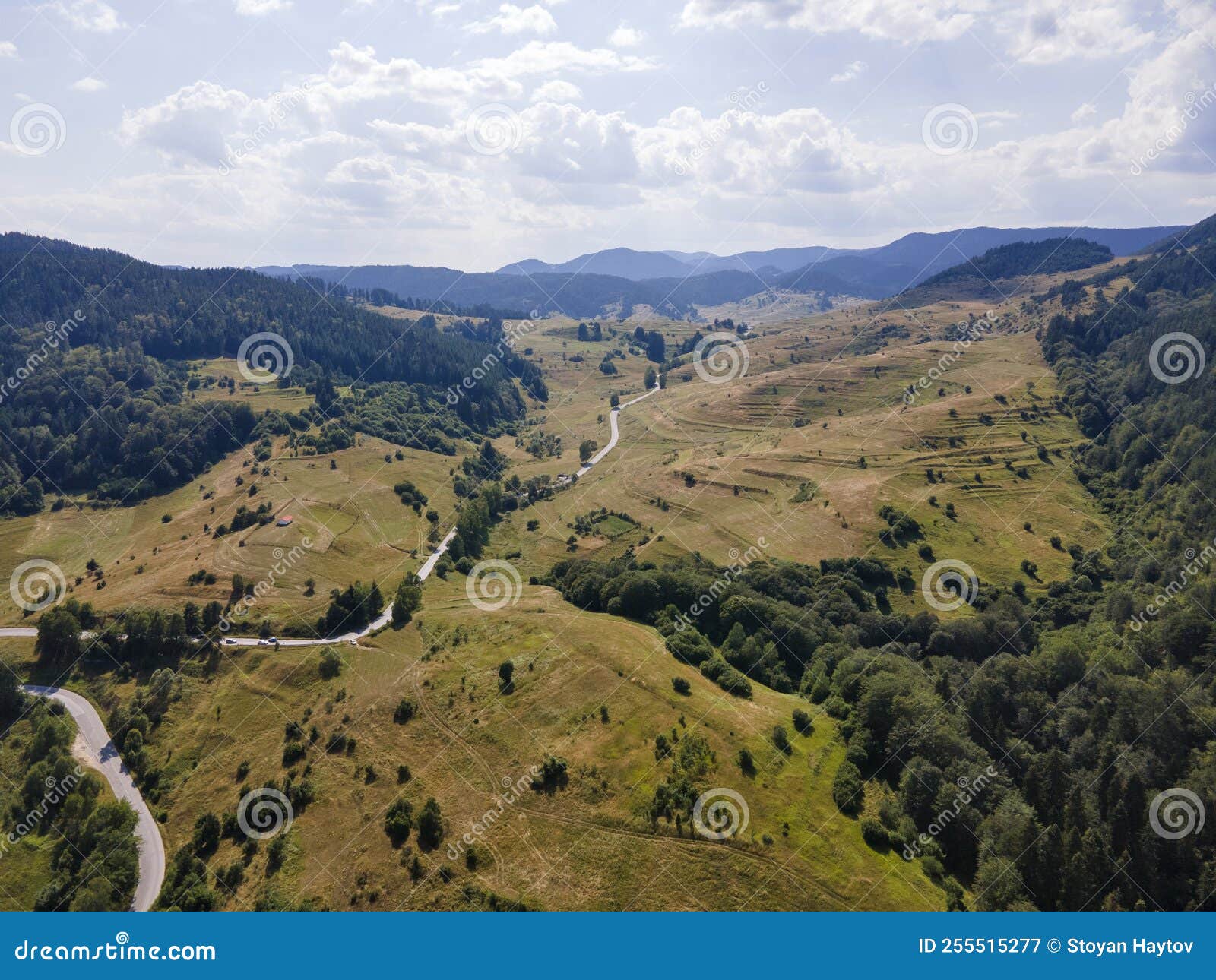 aerial summer view of rhodope mountains, bulgaria