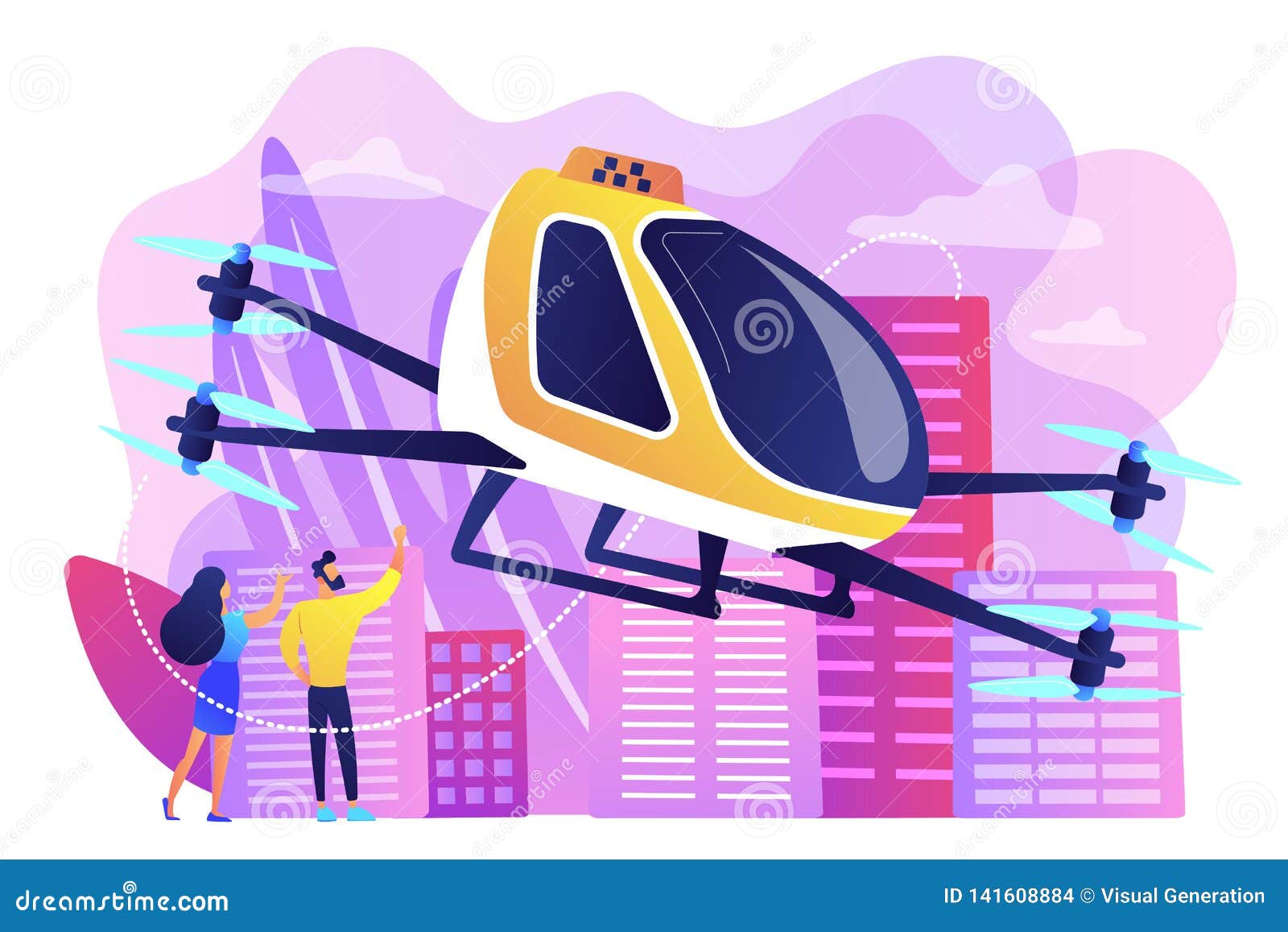 aerial taxi service concept  .