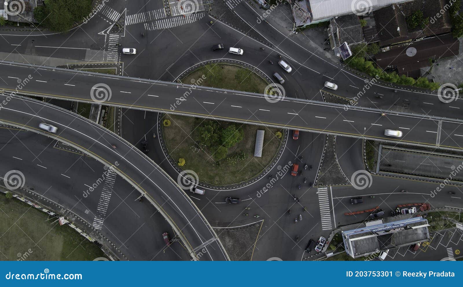 Aerial Top View of the Jombor Flyover in the Morning. Yogyakarta ...
