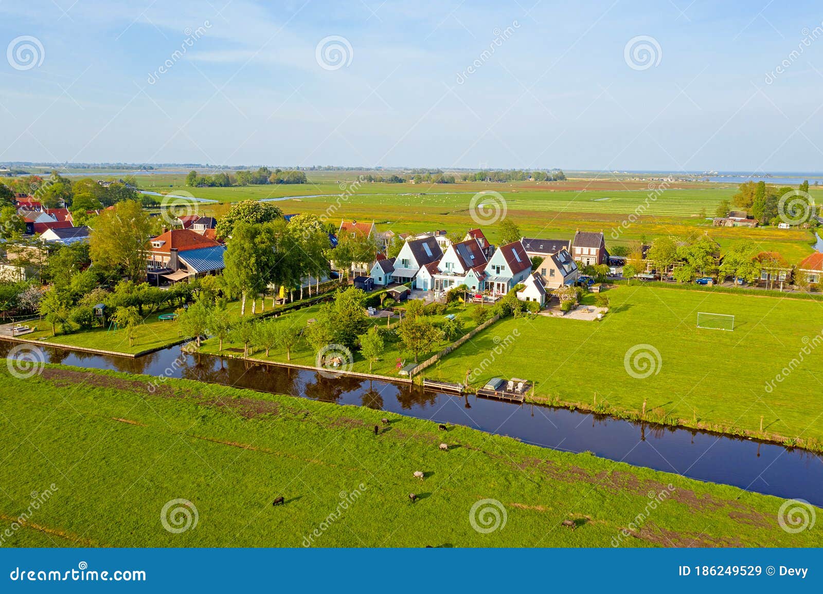 Aerial from a Typical Dutch Landscape in the Netherlands Stock Image ...