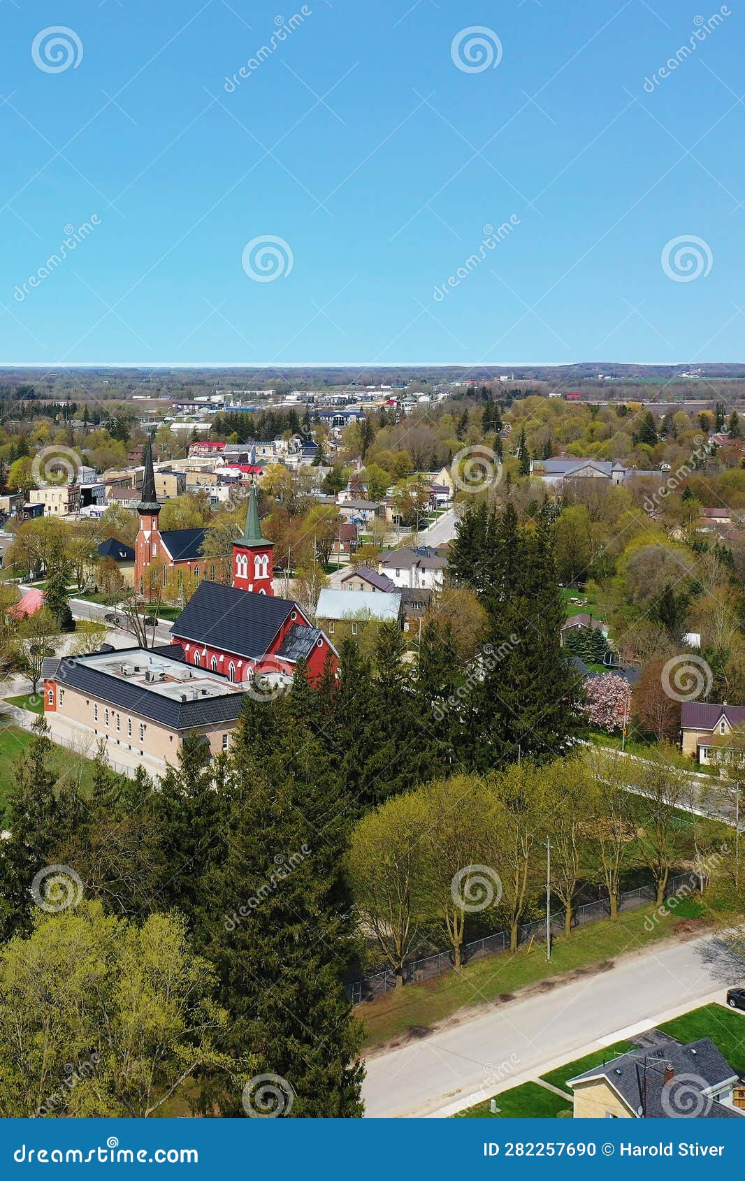Aerial Vertical of Mount Forest, Ontario, Canada Stock Photo Image of
