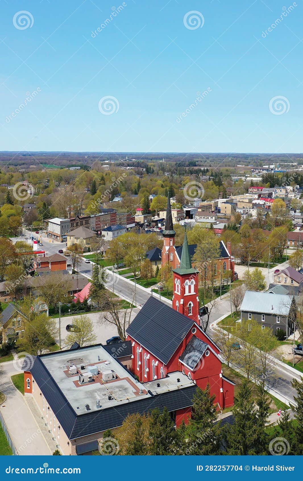 Aerial Vertical of Mount Forest, Ontario, Canada Editorial Stock Image