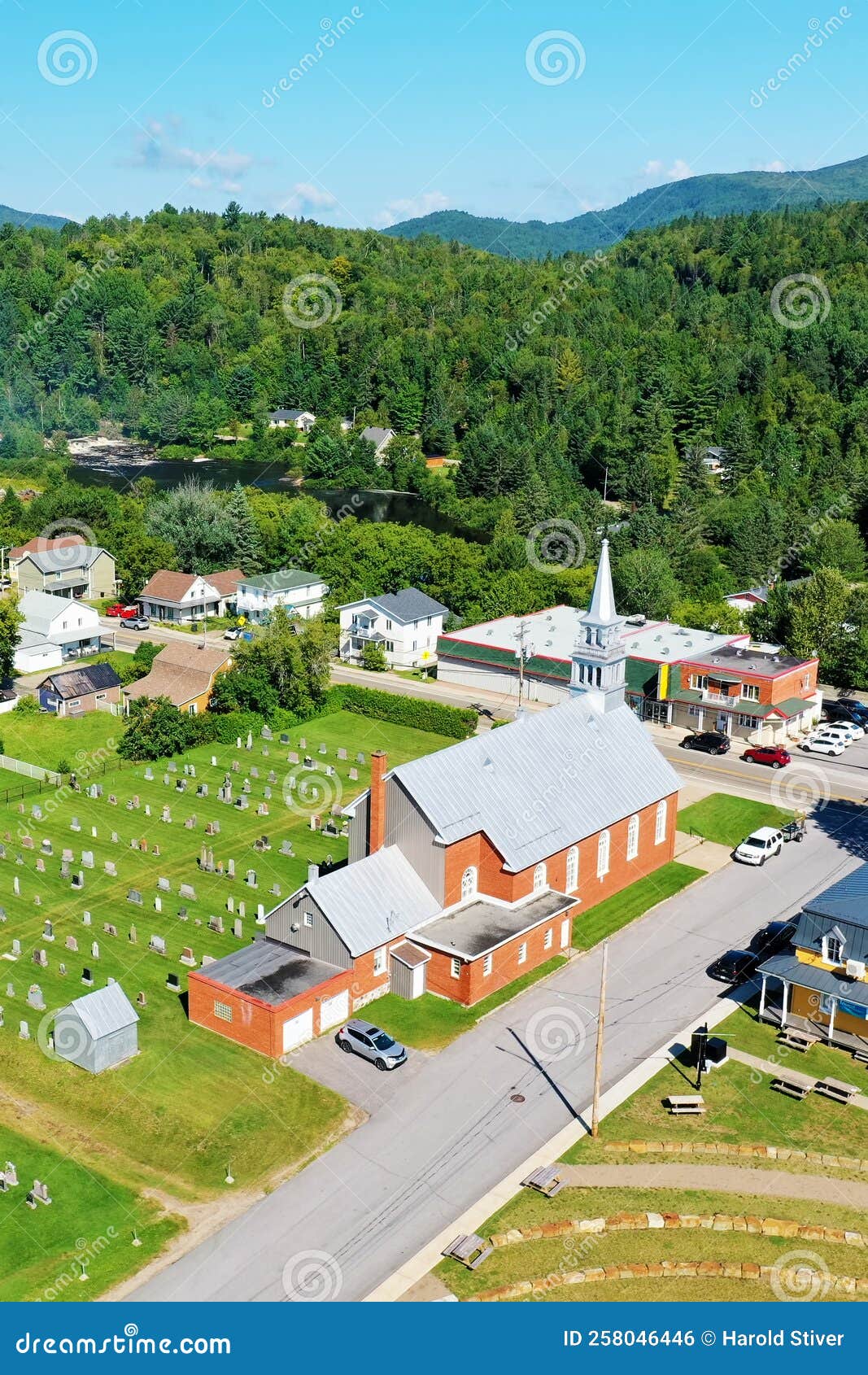 Aerial Vertical of Saint Come, Quebec, Canada Stock Photo Image of