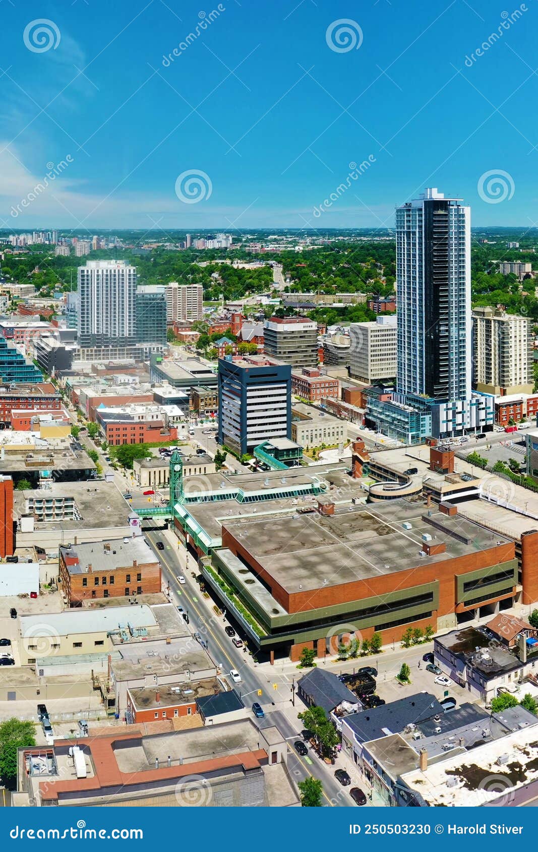 Aerial Vertical View of Kitchener, Ontario, Canada in Spring Stock Photo Image of colorful