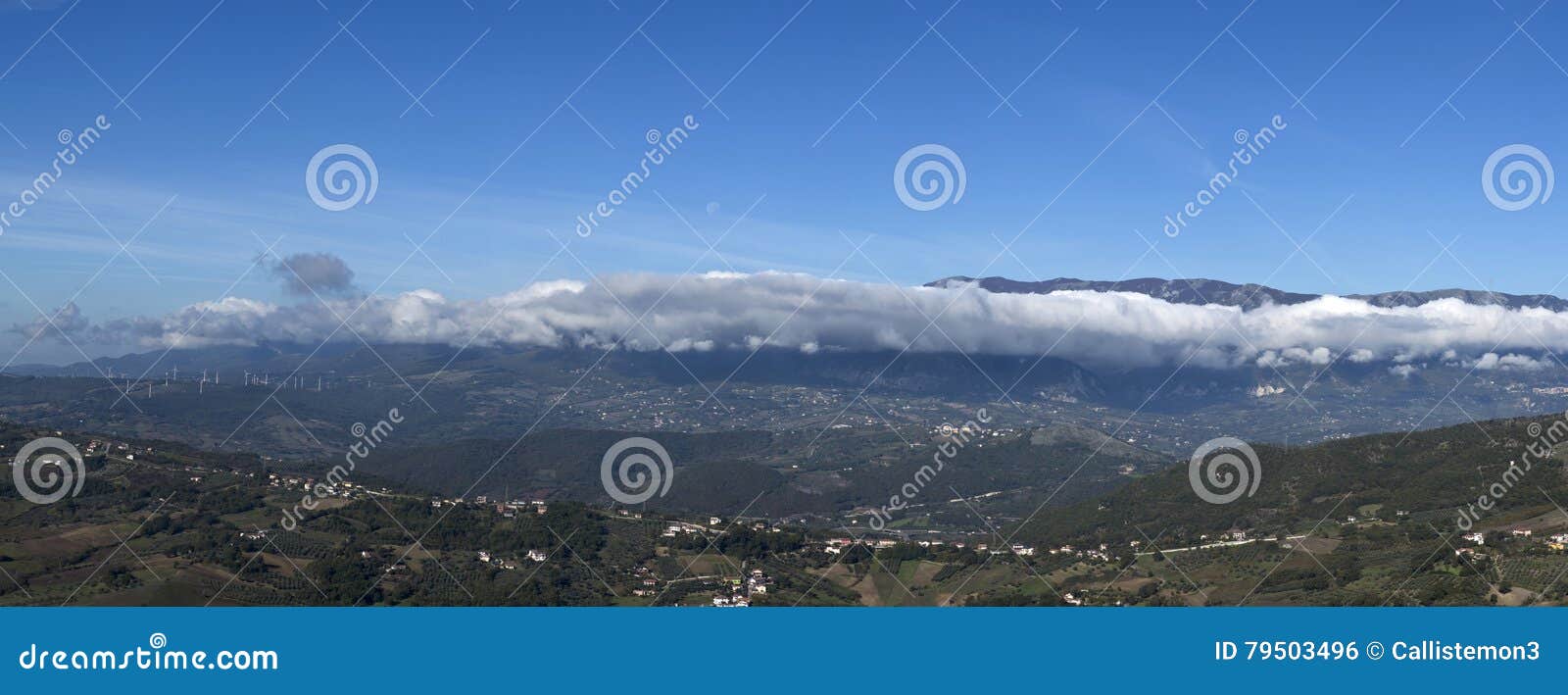 aerial view of alburni mountains