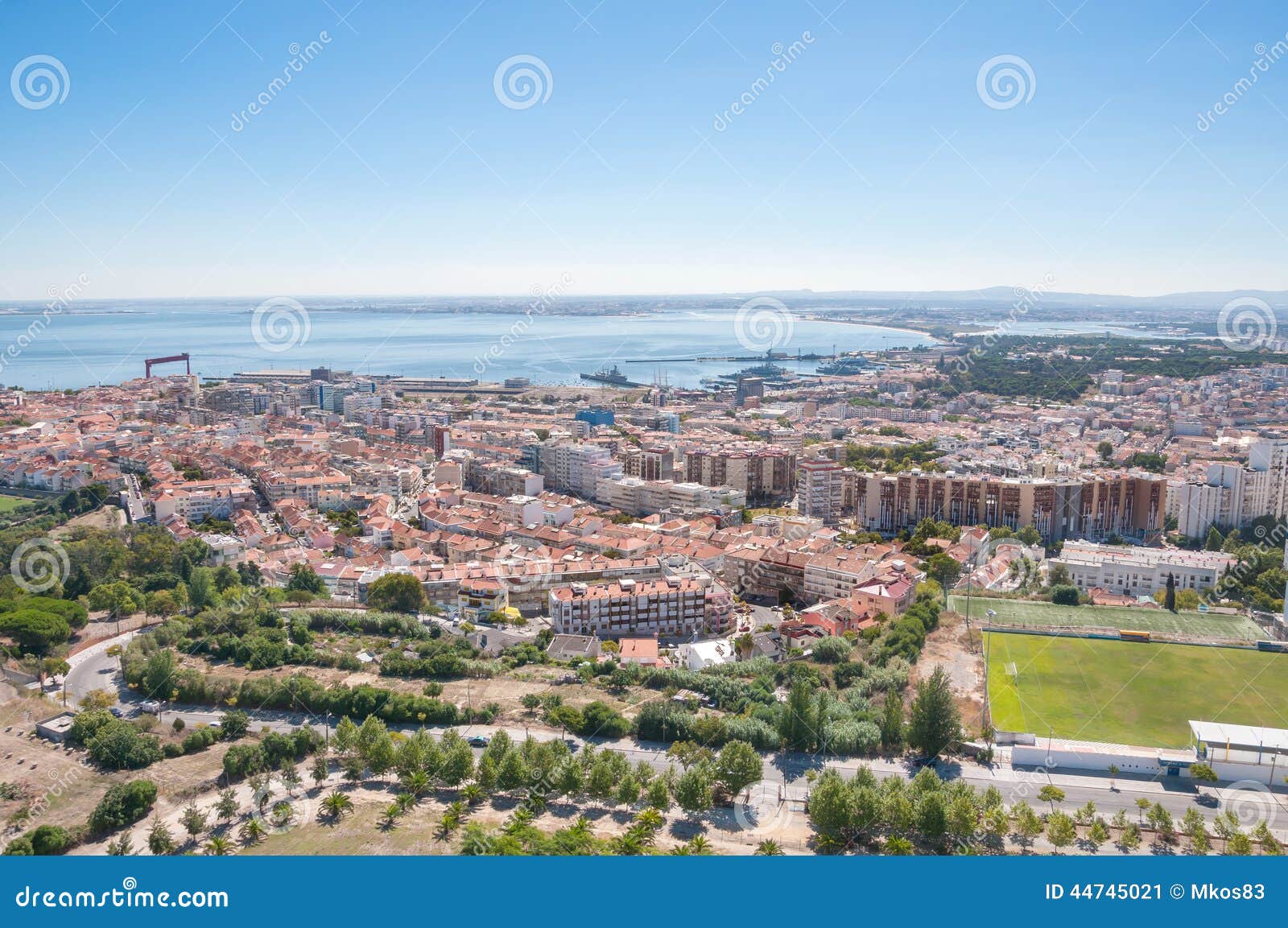 aerial view of almada city