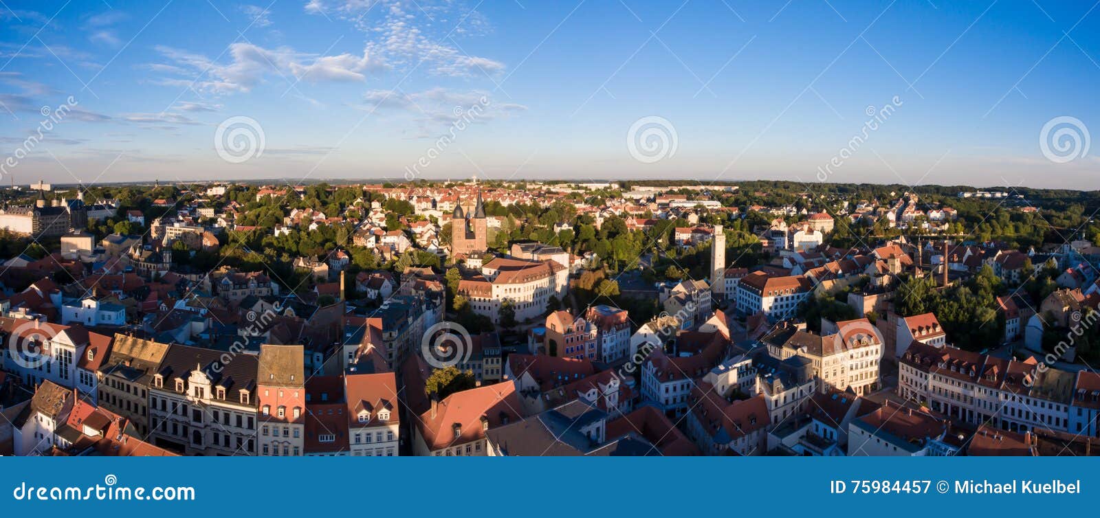 aerial view altenburg thuringia castle old medieval town