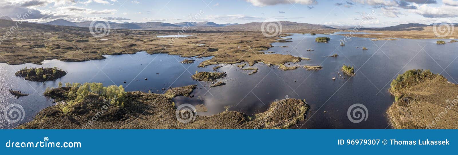 aerial view of the amazing landscape of rannoch moor