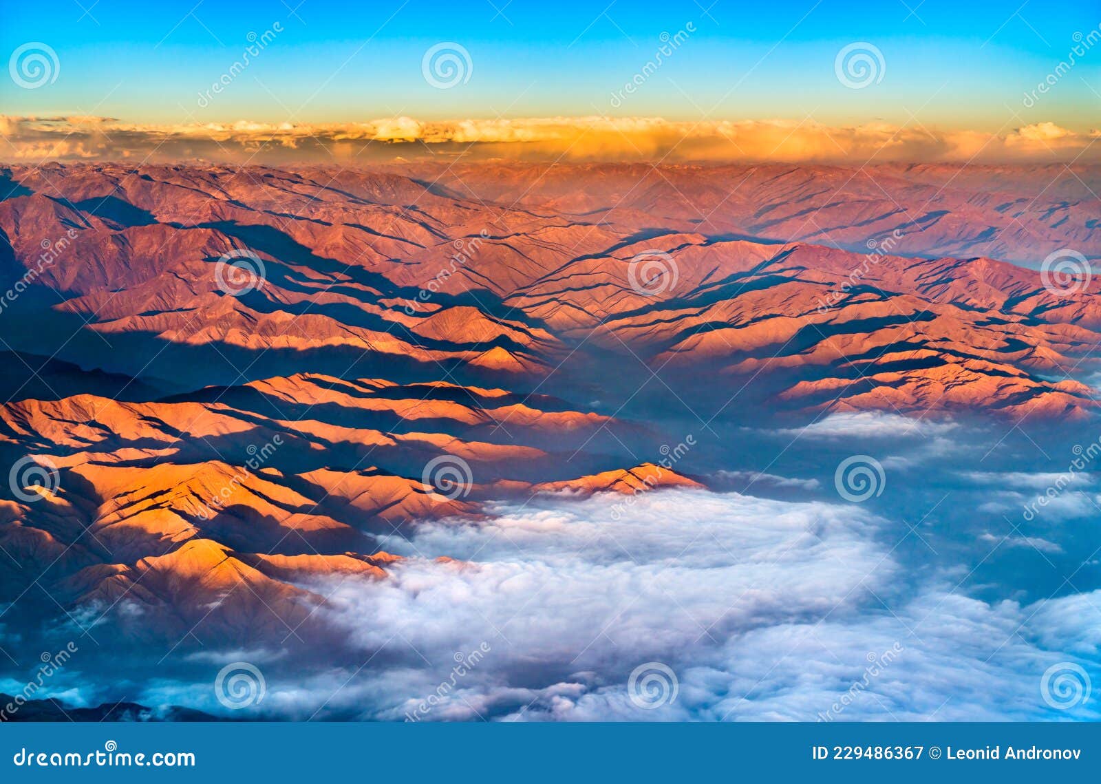 Aerial View of the Andes Mountains in Peru Stock Image Image of