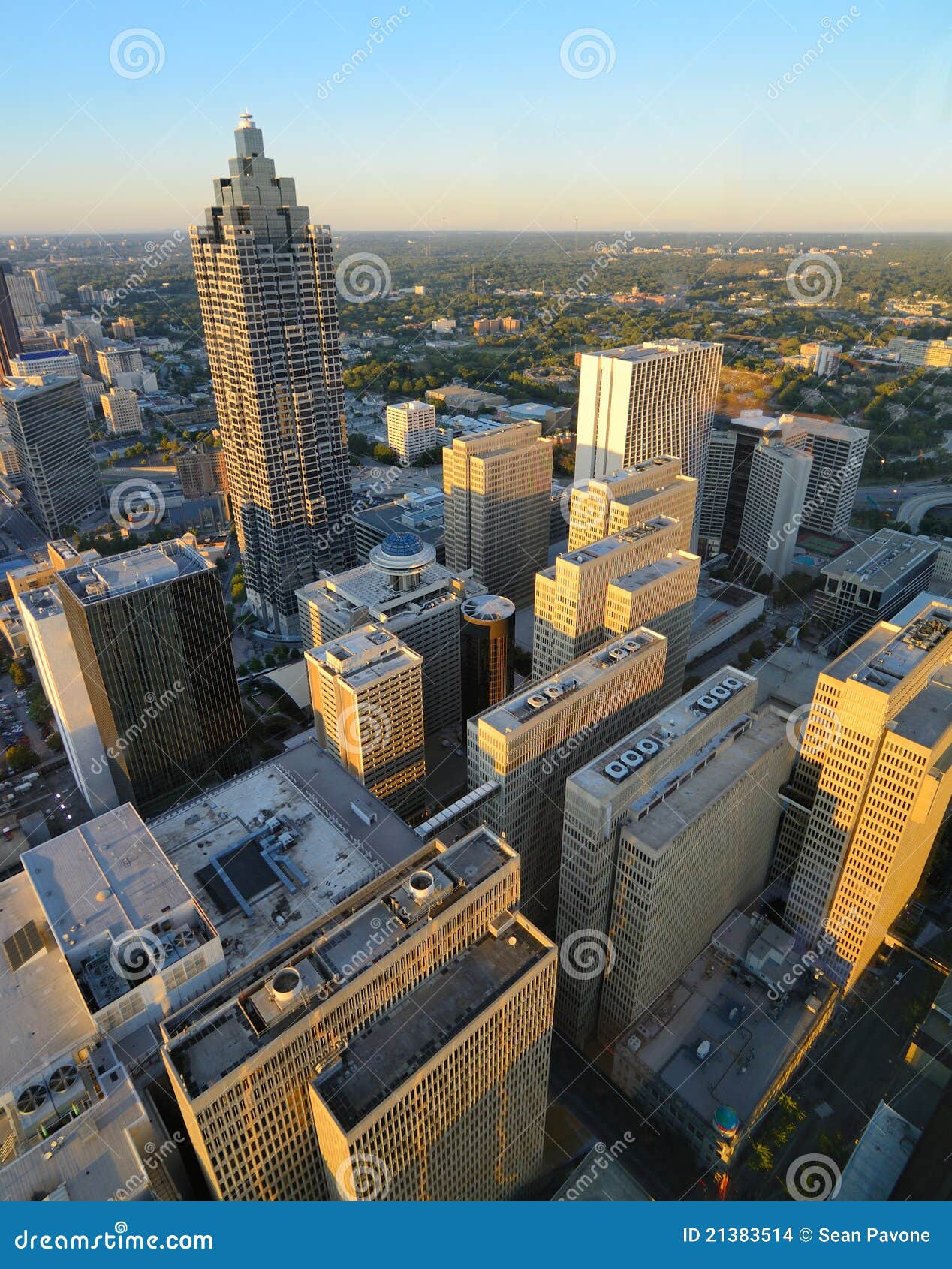 Aerial View of Atlanta stock photo. Image of office, center - 21383514