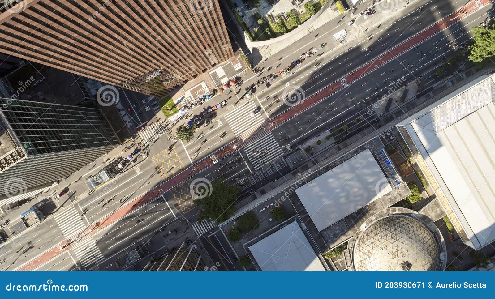 aerial view avenida paulista in sao paulo city