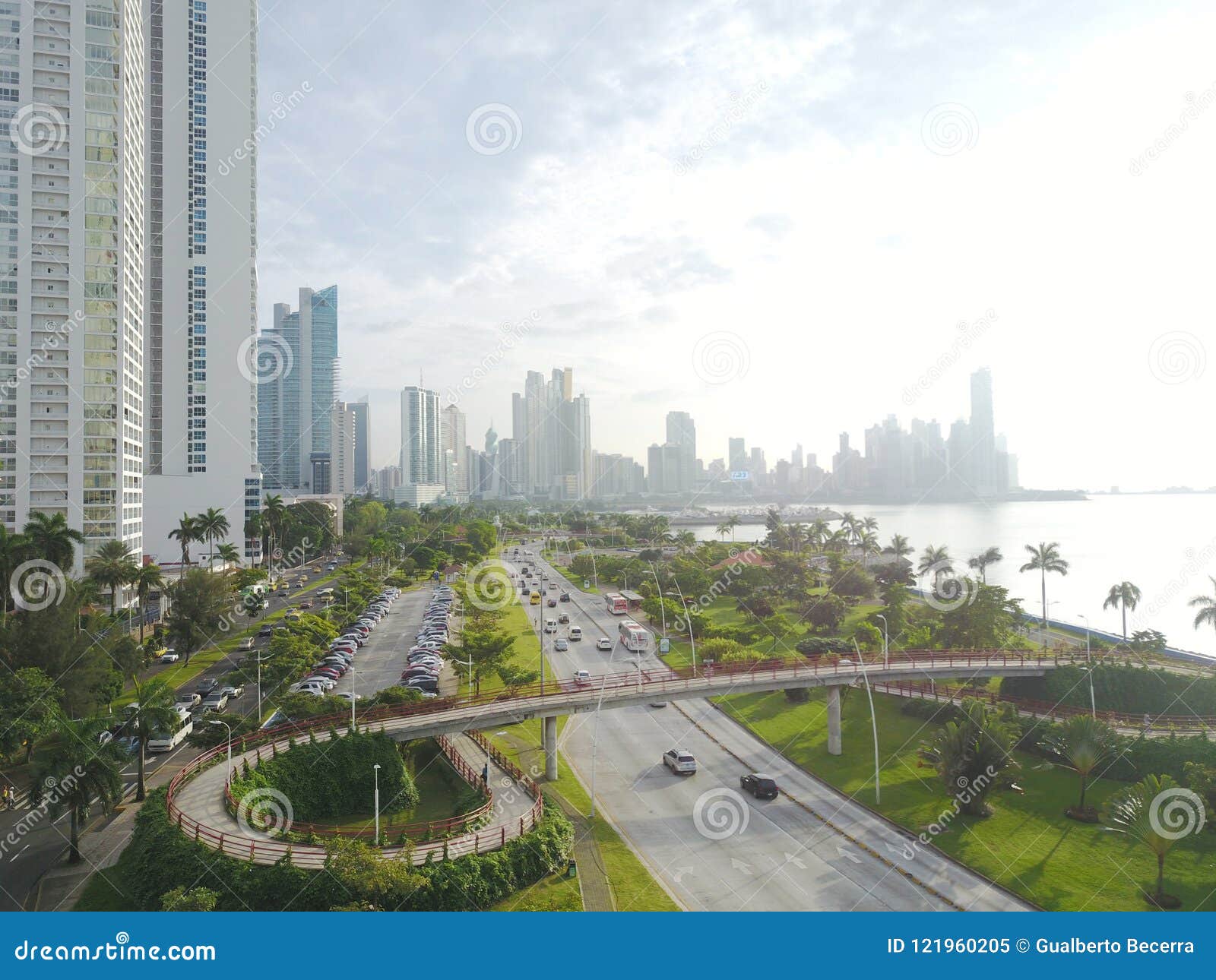 aerial view of balboa avenue and the cinta costera boulevard