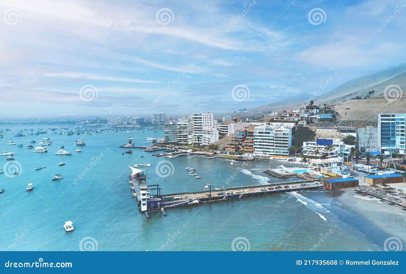 Aerial View of the Bay, Marina and Buildings of Ancon - Lima, Peru; the ...