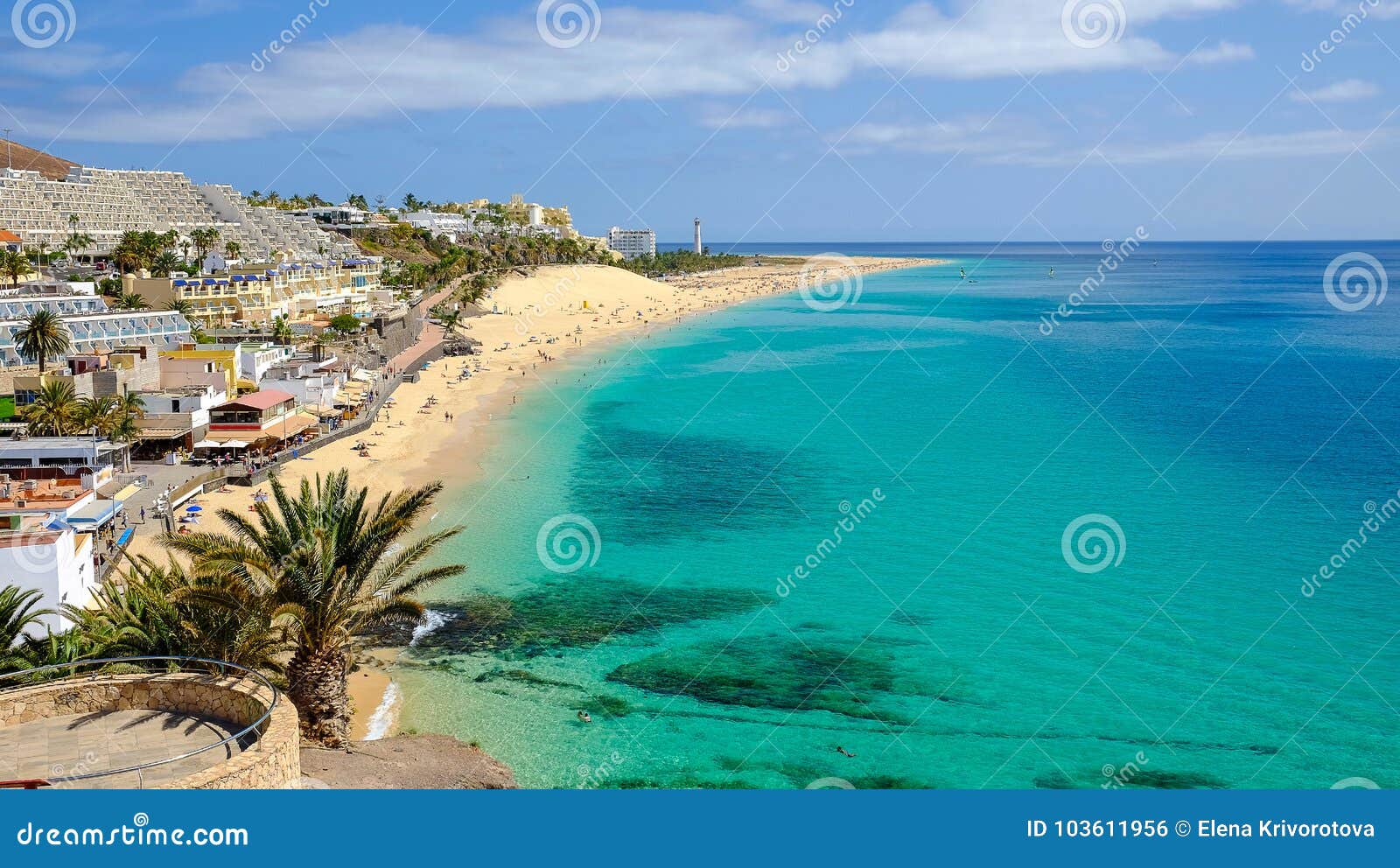 beach in playa del matorral in morro jable, fuerteventura, spain
