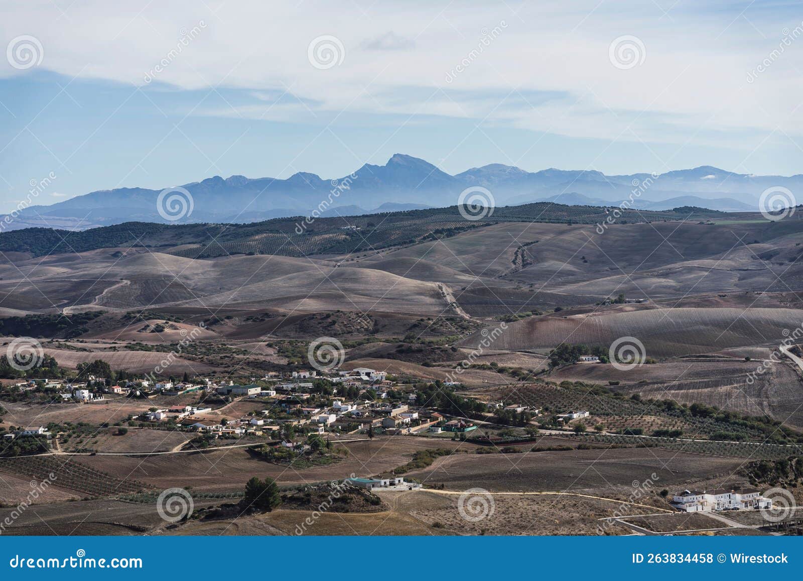 aerial view of beautiful mountains in espera, spain