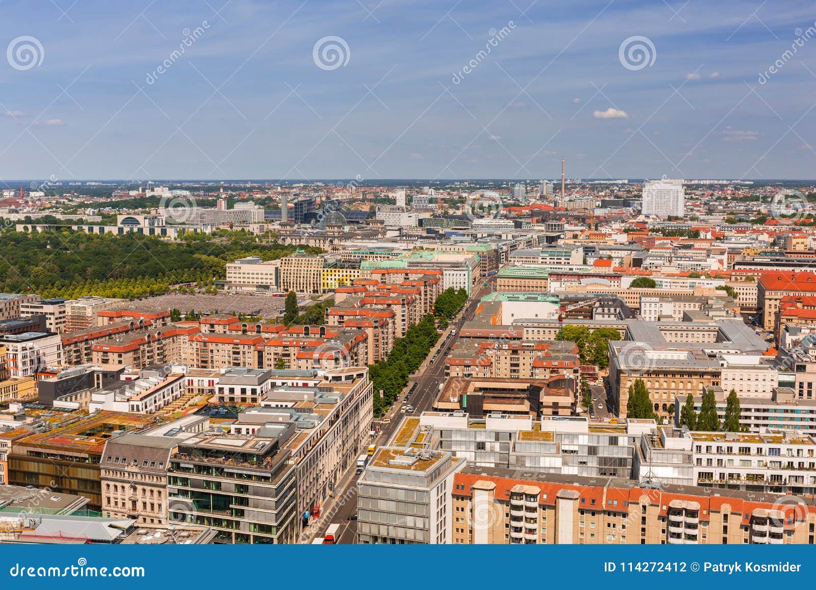Aerial view of Berlin city stock photo. Image of capital - 114272412