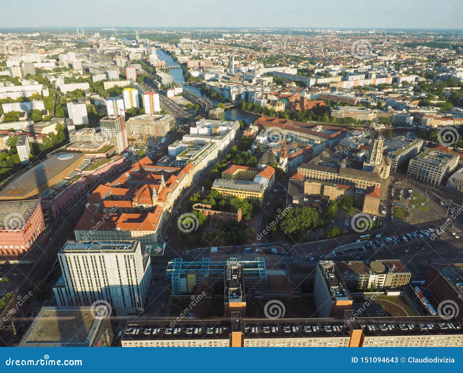 Aerial view of Berlin stock image. Image of architecture - 151094643