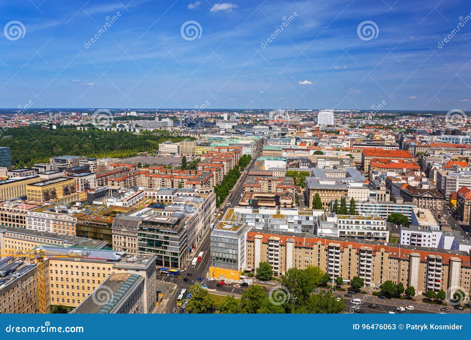 Aerial view of Berlin city editorial stock photo. Image of house - 96476063