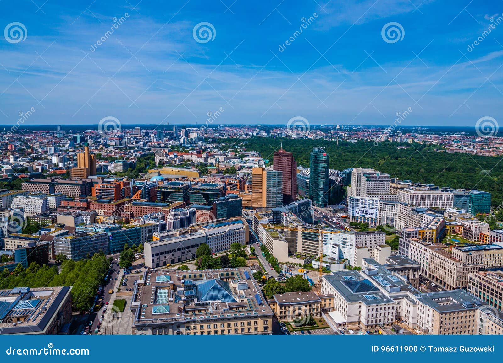 Aerial view of Berlin city editorial image. Image of destination - 96611900