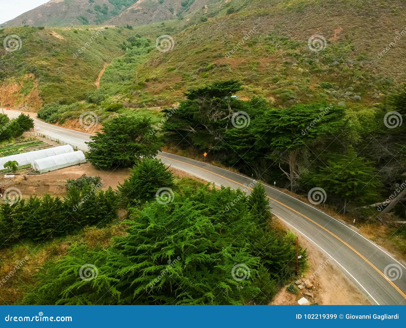 Aerial View of Big Sur Coastline, California Stock Image - Image of ...