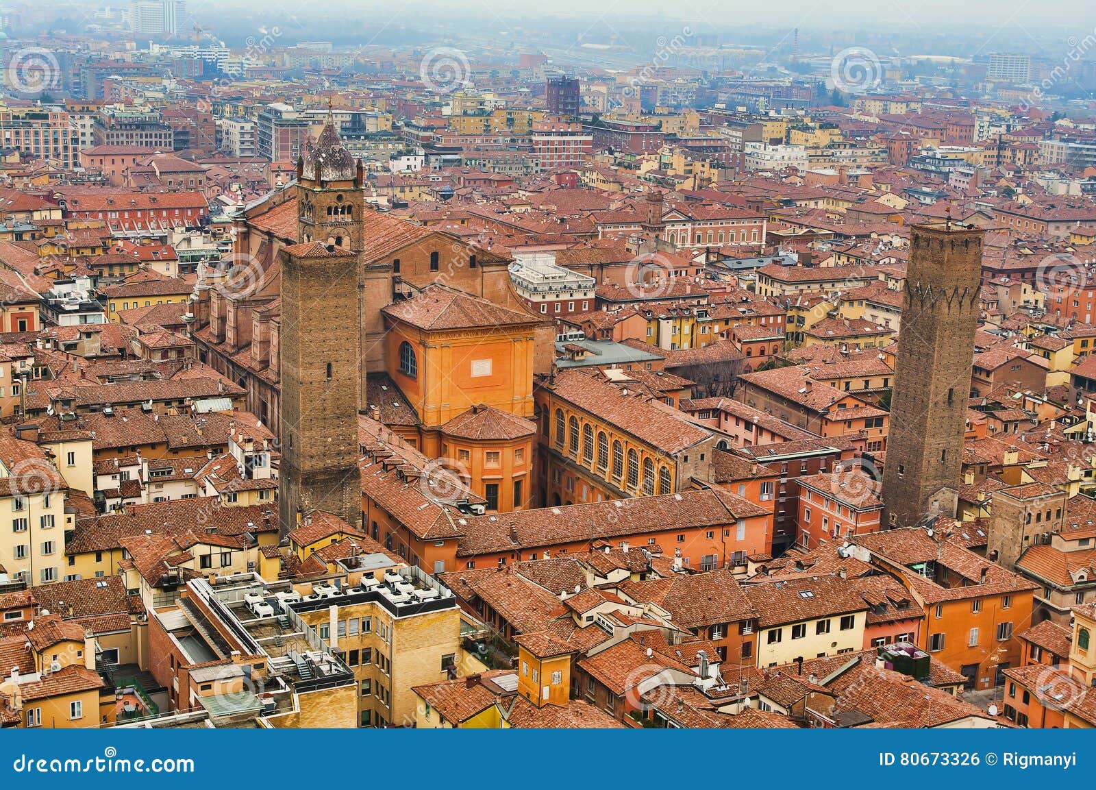 aerial view of bologna