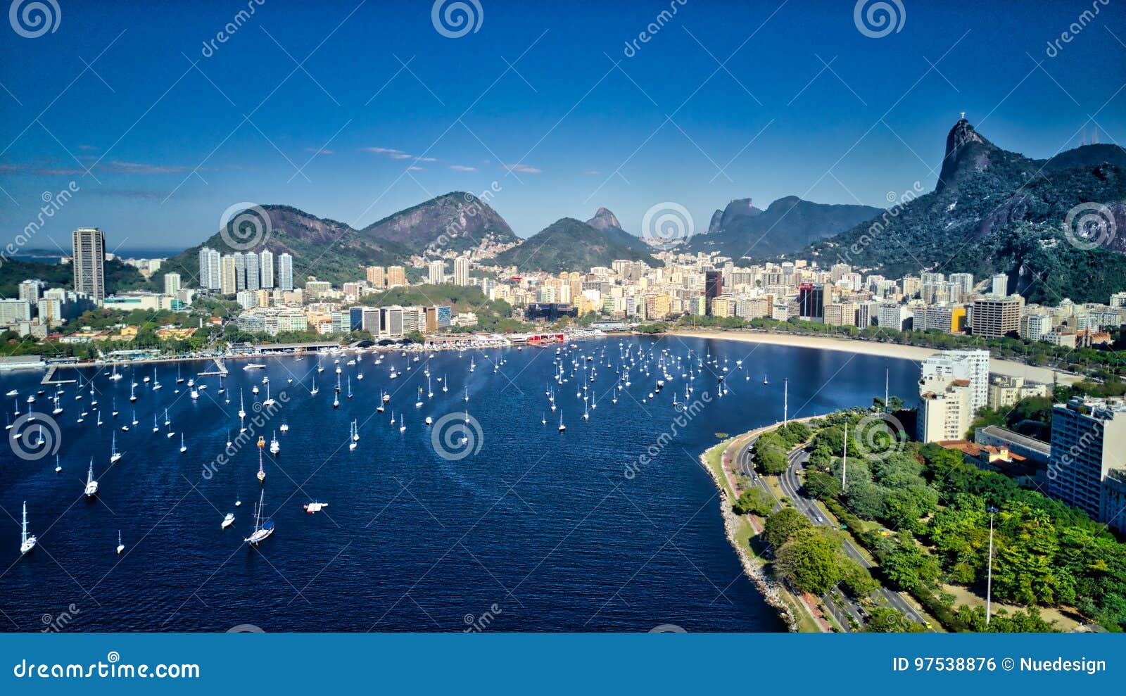 aerial view of botafogo and urca